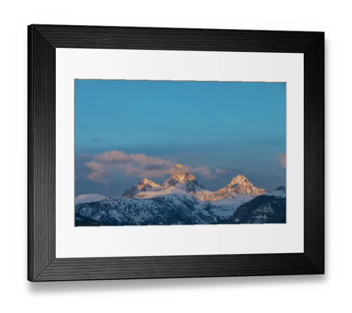 Framed Print : USA, Wyoming. Sunset over Teton Mountains from the west