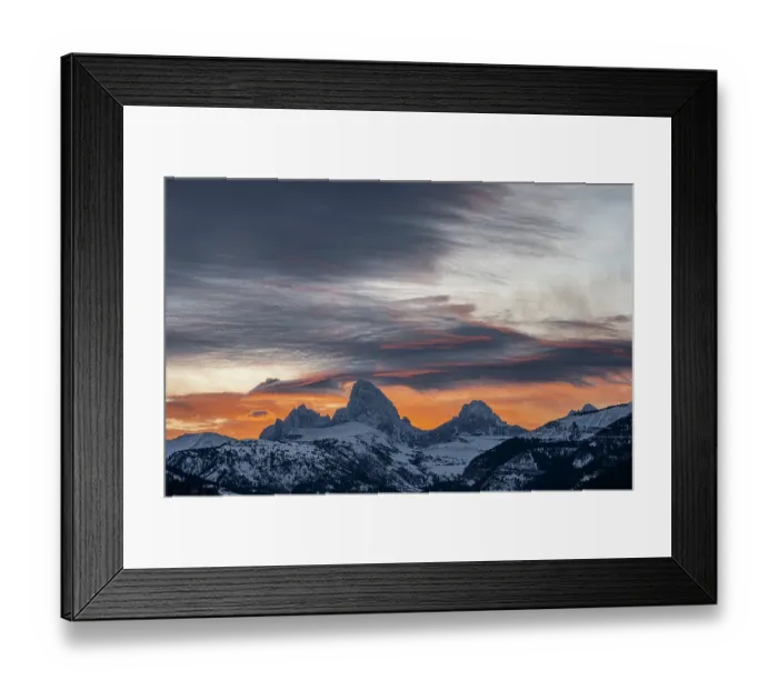 Framed Print : USA, Wyoming. Sunrise over the Teton Mountains from the west Framed Print : USA, Wyoming. Sunrise over the Teton Mountains from the west