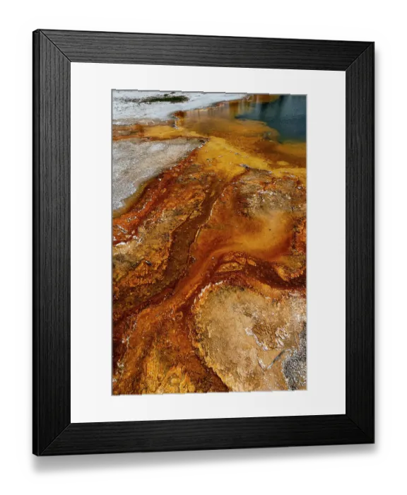 Framed Print : USA, Wyoming. Hot spring runoff, Emerald Pool, Yellowstone National Park