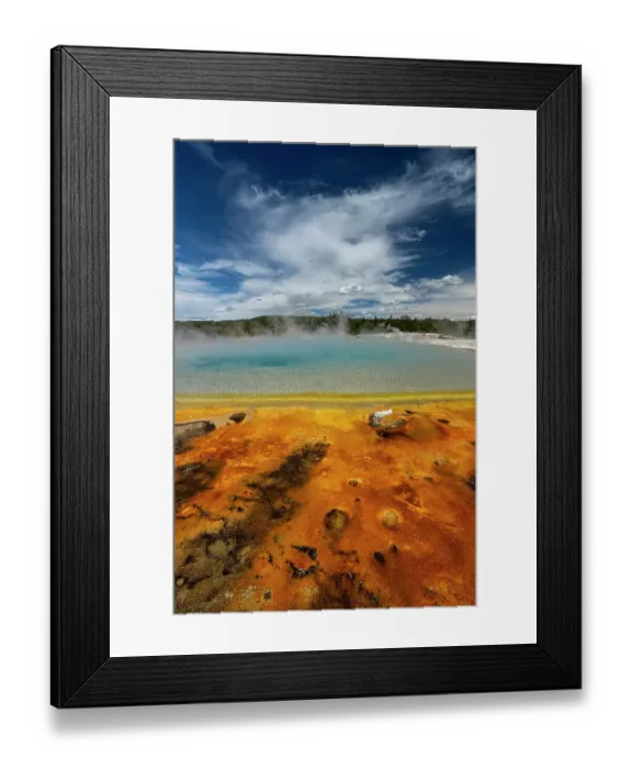 Framed Print : USA, Wyoming. Hot spring runoff, Rainbow Pool, Yellowstone National Park