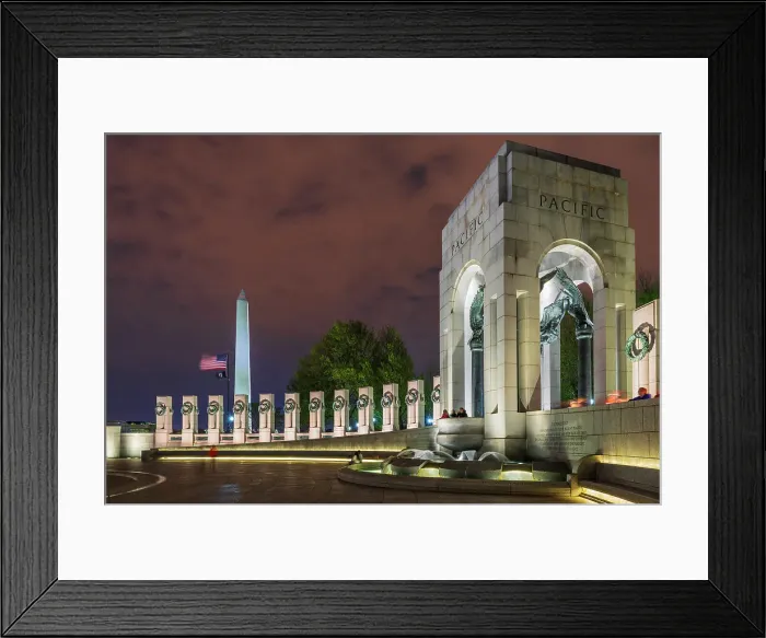 Framed Print : World War II Memorial at night, Washington, D.C, USA Framed Print : World War II Memorial at night, Washington, D.C, USA