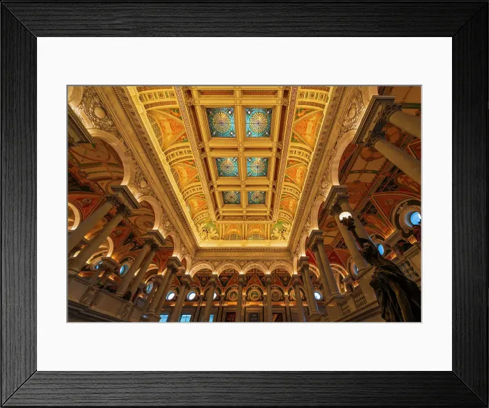 Framed Print : The ceiling of the Library of Congress, Washington, D.C, USA