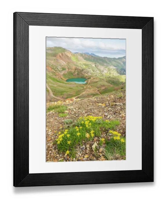 Framed Print : USA, Colorado, San Juan Mountains. Mountain landscape with Lake Como