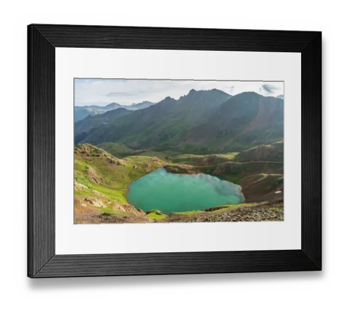 Framed Print : USA, Colorado, San Juan Mountains. Mountain landscape with Lake Como