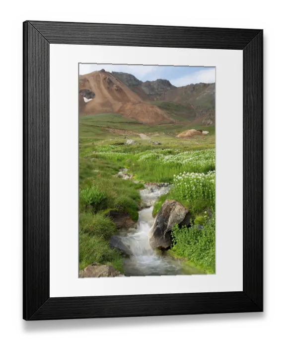 Framed Print : USA, Colorado, San Juan Mountains. Waterfall cascade Framed Print : USA, Colorado, San Juan Mountains. Waterfall cascade