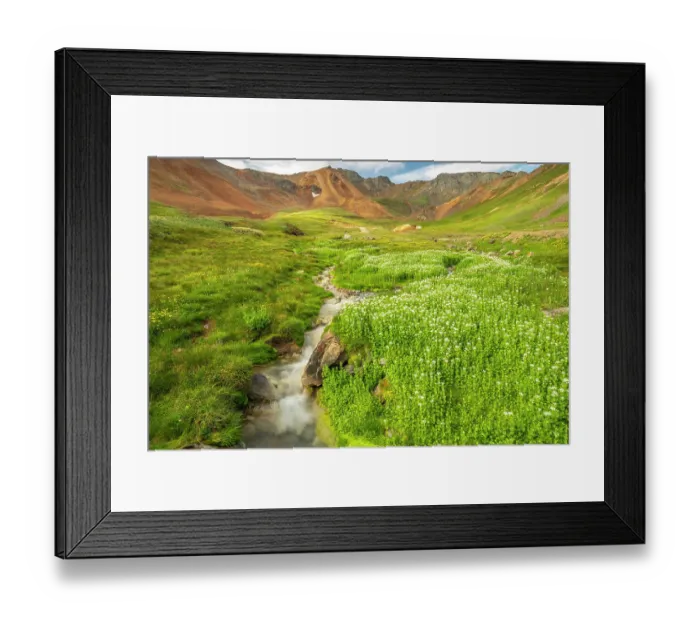 Framed Print : USA, Colorado, San Juan Mountains. Waterfall cascade