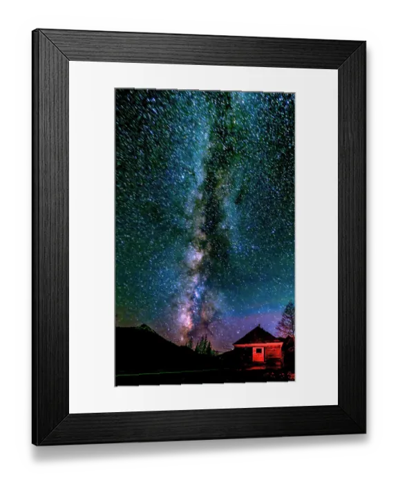 Framed Print : Milky Way, red building Framed Print : Milky Way, red building