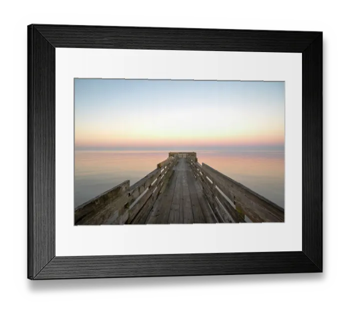 Framed Print : USA, Texas. Pier on Trinity Bay, calm sunrise Framed Print : USA, Texas. Pier on Trinity Bay, calm sunrise
