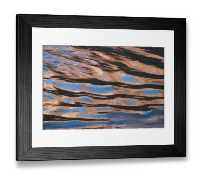 Framed Print : USA, Utah. Reflection of sandstone cliffs and blue sky in the Colorado River