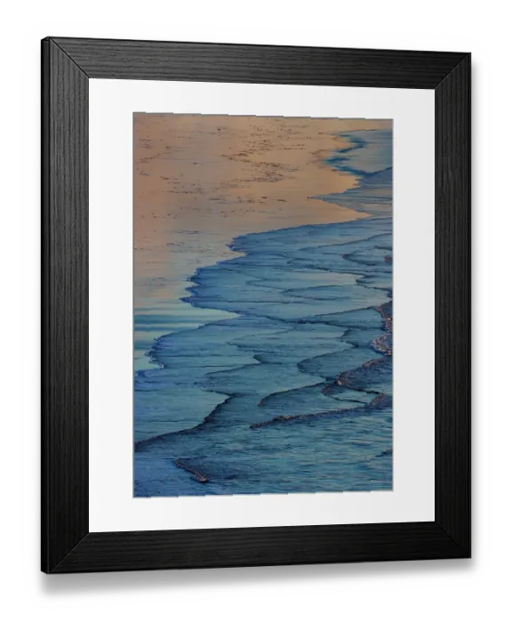 Framed Print : Wave patterns on Benson Beach at Cape Disappointment State Park, Washington State, USA