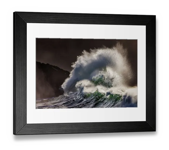 Framed Print : Waves crash at Cape Disappointment State Park, Washington State, USA