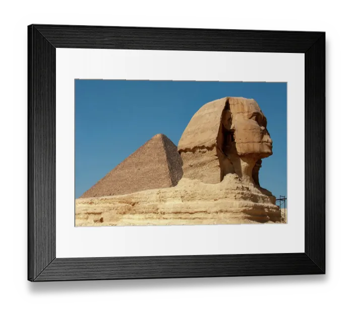 Framed Print : Africa, Egypt, Giza. Classic view of the Sphinx and one of the great Pyramids of Giza Framed Print : Africa, Egypt, Giza. Classic view of the Sphinx and one of the great Pyramids of Giza