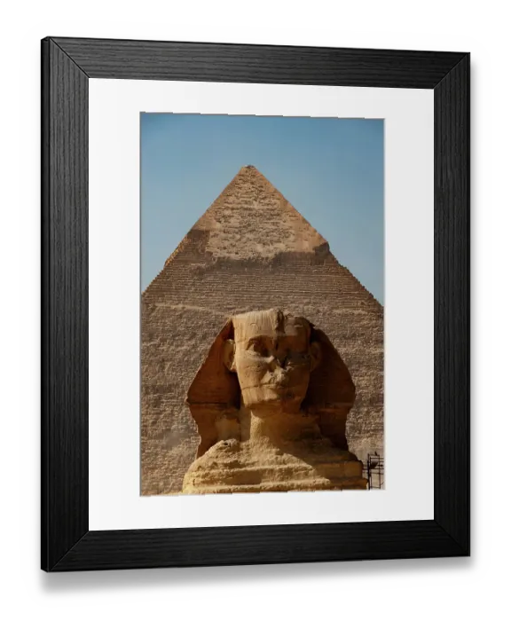 Framed Print : Africa, Egypt, Giza. Classic view of the Sphinx and one of the great Pyramids of Giza Framed Print : Africa, Egypt, Giza. Classic view of the Sphinx and one of the great Pyramids of Giza