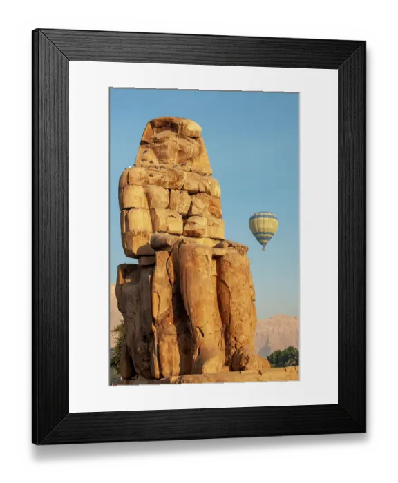 Framed Print : Africa, Egypt, Luxor. Hot air balloon's travel over the Valley of the Kings at sunrise