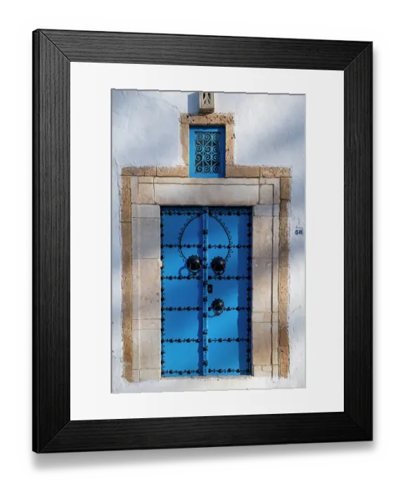 Framed Print : Sidi Bou Said, Tunisia, Africa. A picturesque doorway in town Framed Print : Sidi Bou Said, Tunisia, Africa. A picturesque doorway in town