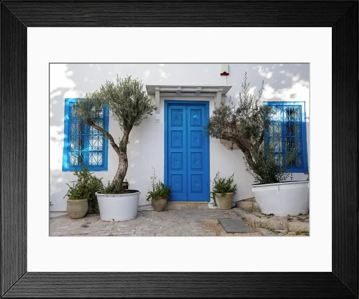 Framed Print : Sidi Bou Said, Tunisia, Africa. A picturesque doorway in town