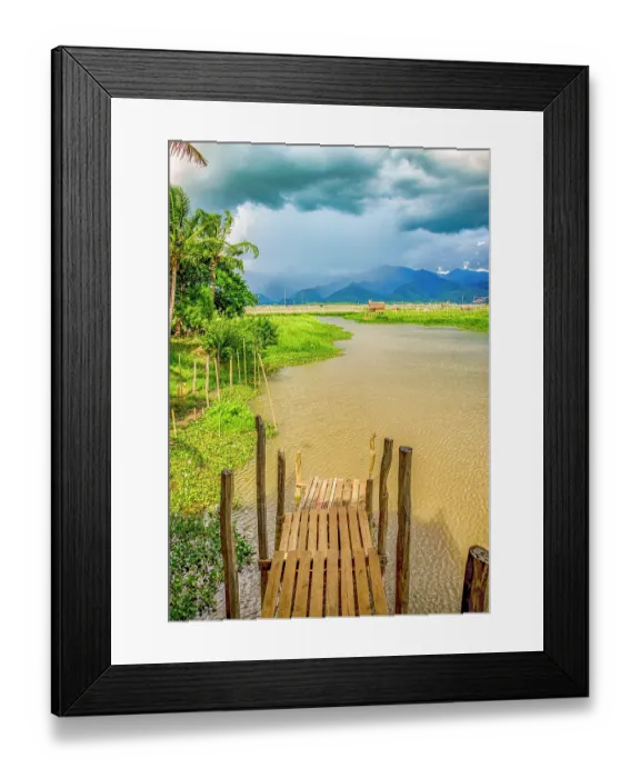 Framed Print : Inle Lake, Myanmar. Vertical landscape view of floating gardens growing produce in the shallow lake water Framed Print : Inle Lake, Myanmar. Vertical landscape view of floating gardens growing produce in the shallow lake water