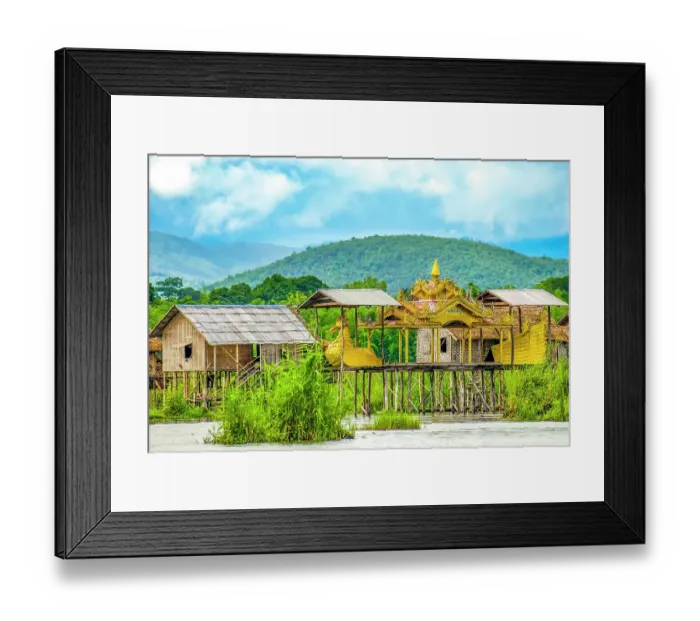 Framed Print : Inle Lake, Myanmar. Portrait of Golden Karaweik boat which sails during Phaung Daw Oo festival carrying the major religious authorities