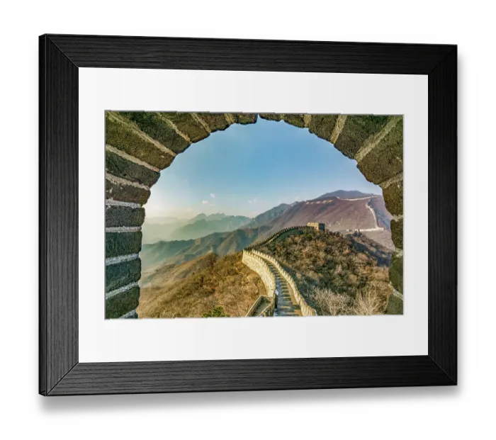 Framed Print : Great Wall, China. Wide angle landscape view of Great Wall of China, built from the 3rd to the 17th century AD on the northern border to keep out invaders Framed Print : Great Wall, China. Wide angle landscape view of Great Wall of China, built from the 3rd to the 17th century AD on the northern border to keep out invaders