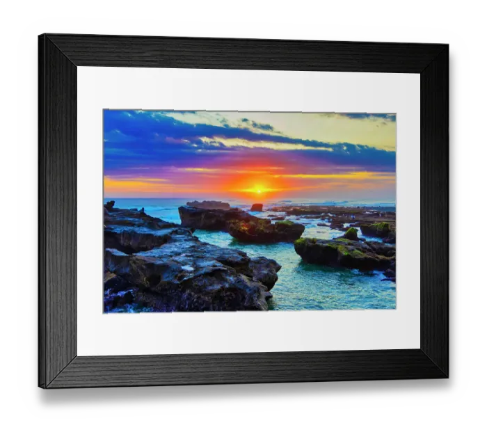 Framed Print : Lava Rock outcroppings in the shallow seas at Cemagi Beach on the west coast at Cemagi, Bali, Indonesia Framed Print : Lava Rock outcroppings in the shallow seas at Cemagi Beach on the west coast at Cemagi, Bali, Indonesia