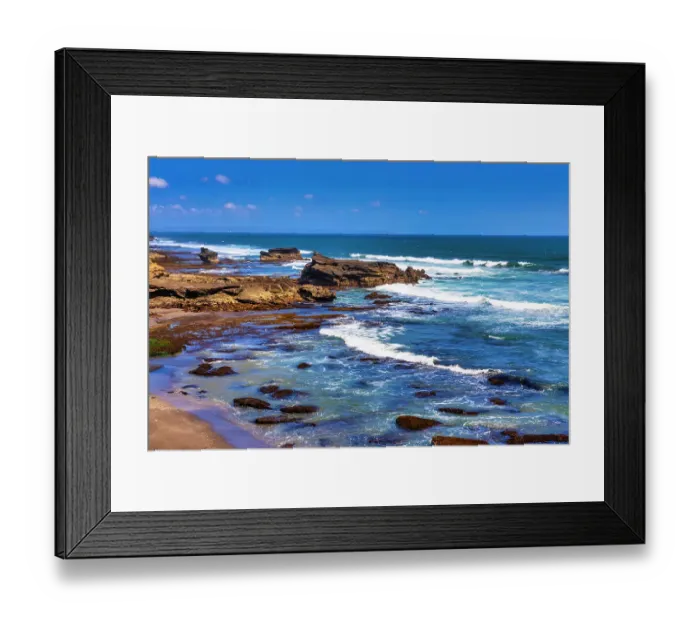Framed Print : Sunset at rocky shoreline of Love Beach Framed Print : Sunset at rocky shoreline of Love Beach