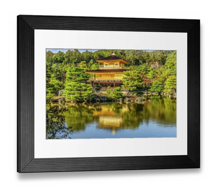 Framed Print : Colorful Kinkaku-Ji (Rokuon-Ji) golden pavilion, Kyoto, Japan. Dates to 1397 Constructed by Shogun Ashikaga Yoshimasa. (Editorial Use Only) Framed Print : Colorful Kinkaku-Ji (Rokuon-Ji) golden pavilion, Kyoto, Japan. Dates to 1397 Constructed by Shogun Ashikaga Yoshimasa. (Editorial Use Only)