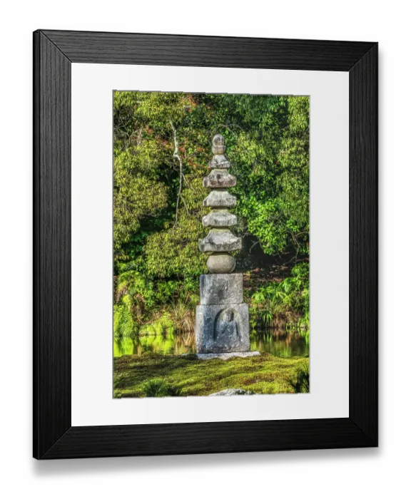 Framed Print : Stone Buddha pagoda, Kinkaku-Ji (Rokuon-Ji) golden pavilion, Kyoto, Japan. Dates to 1397 Framed Print : Stone Buddha pagoda, Kinkaku-Ji (Rokuon-Ji) golden pavilion, Kyoto, Japan. Dates to 1397