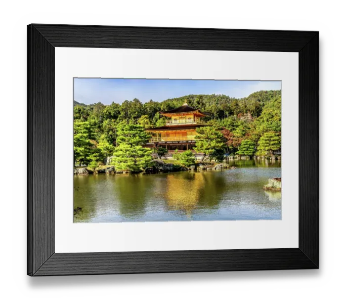 Framed Print : Colorful water reflection, Kinkaku-Ji (Rokuon-Ji) golden pavilion, Kyoto, Japan. Dates to 1397. (Editorial Use Only) Framed Print : Colorful water reflection, Kinkaku-Ji (Rokuon-Ji) golden pavilion, Kyoto, Japan. Dates to 1397. (Editorial Use Only)