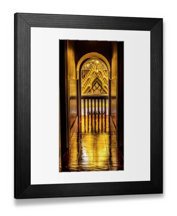 Framed Print : Spire reflection, Loha Prasat Temple, Wat Ratchanatdaram, Worawihan, Bangkok, Thailand. Built 1846