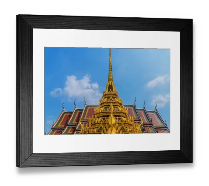 Framed Print : Ornate spire, Loha Prasat, Wat Ratchanatdaram, Worawihan, Bangkok, Thailand. Built 1846. 37 Spires for 37 Buddhist virtues to reach enlightenment