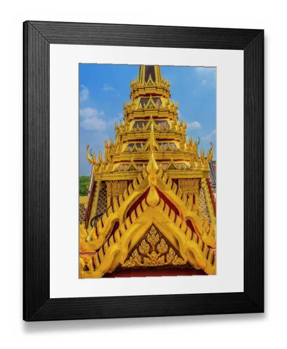 Framed Print : Ornate spire, Loha Prasat, Wat Ratchanatdaram, Worawihan, Bangkok, Thailand. Built 1846. 37 Spires for 37 Buddhist virtues to reach enlightenment