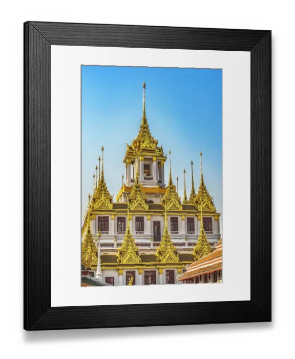 Framed Print : Loha Prasat, Wat Ratchanatdaram, Worawihan, Bangkok, Thailand. Built 1846. 37 Spires for 37 Buddhist virtues to reach enlightenment Framed Print : Loha Prasat, Wat Ratchanatdaram, Worawihan, Bangkok, Thailand. Built 1846. 37 Spires for 37 Buddhist virtues to reach enlightenment