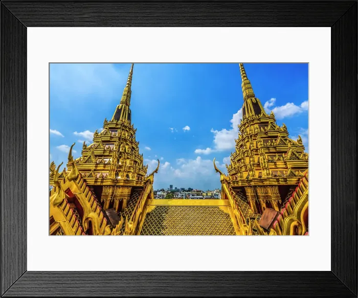 Framed Print : Ornate Loha Prasat, Wat Ratchanatdaram, Worawihan, Bangkok, Thailand. Built 1846. 37 Spires for 37 Buddhist virtues to reach enlightenment Framed Print : Ornate Loha Prasat, Wat Ratchanatdaram, Worawihan, Bangkok, Thailand. Built 1846. 37 Spires for 37 Buddhist virtues to reach enlightenment