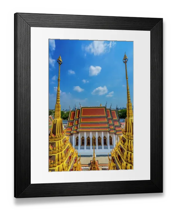 Framed Print : Spires main hall Loha Prasat, Wat Ratchanatdaram, Worawihan, Bangkok, Thailand. Built 1846. 37 Spires for 37 Buddhist virtues reach enlightenment Framed Print : Spires main hall Loha Prasat, Wat Ratchanatdaram, Worawihan, Bangkok, Thailand. Built 1846. 37 Spires for 37 Buddhist virtues reach enlightenment