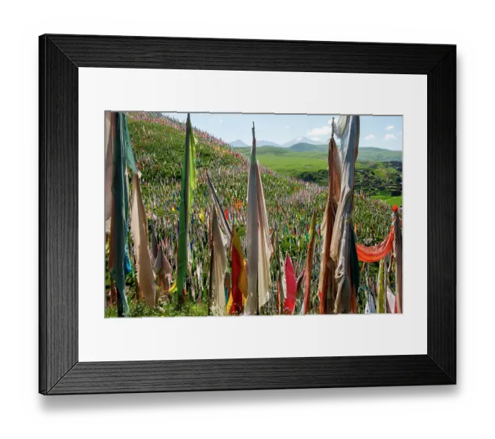 Framed Print : Tibet, Kham, Tagong. Prayer flags on hill Framed Print : Tibet, Kham, Tagong. Prayer flags on hill