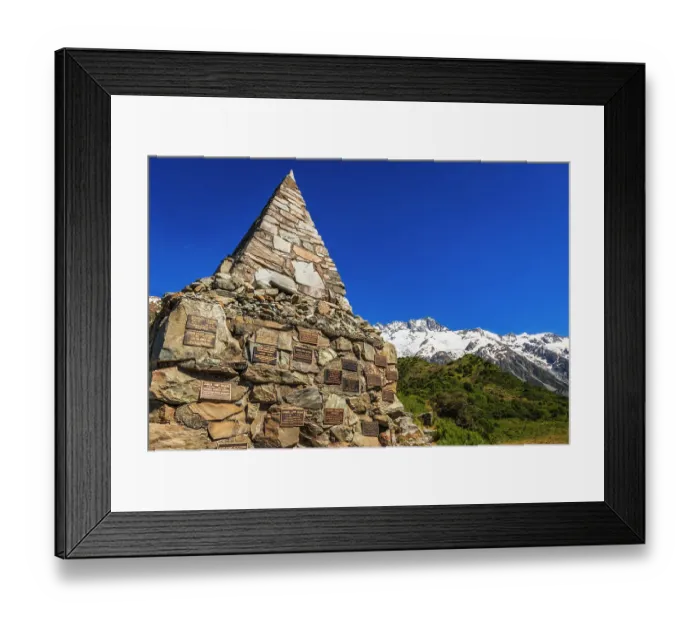 Framed Print : Monument to those who died in the park, Aoraki Mount Cook National Park, South Island, New Zealand Framed Print : Monument to those who died in the park, Aoraki Mount Cook National Park, South Island, New Zealand