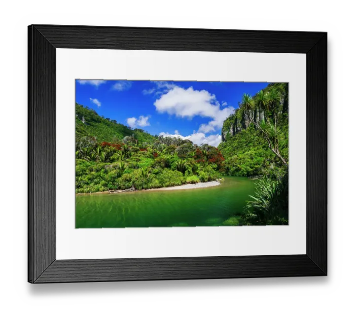 Framed Print : The Pororari River, Paparoa National Park, Punakaiki, New Zealand