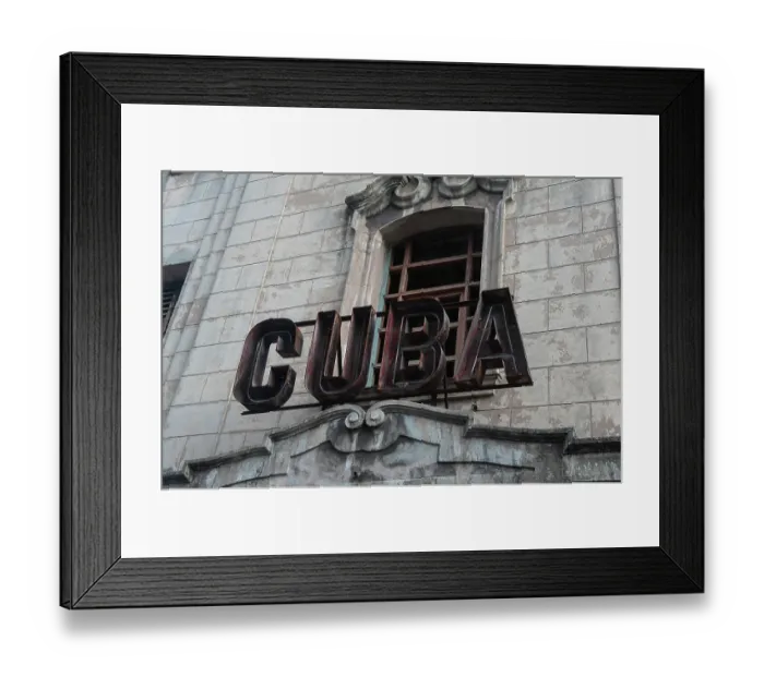 Framed Print : Havana, Cuba. Classic Cuba sign on a building in the town of Havana Framed Print : Havana, Cuba. Classic Cuba sign on a building in the town of Havana