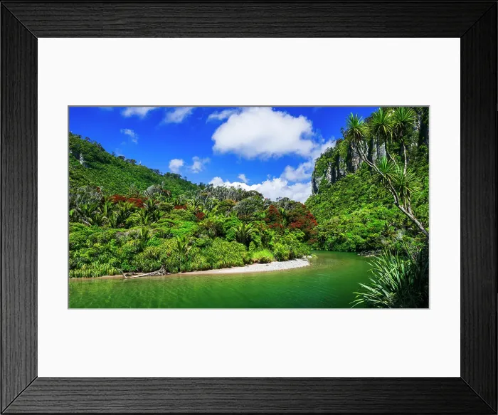 Framed Print : The Pororari River, Paparoa National Park, Punakaiki, New Zealand