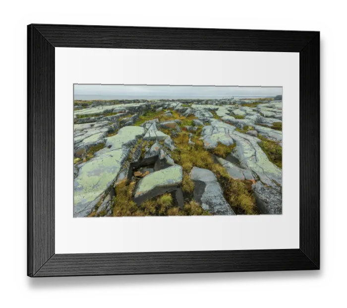 Framed Print : Arctic tundra glacial boulder formation details in early autumn in Northern Manitoba