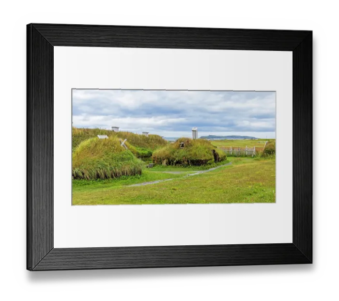 Framed Print : Canada, Newfoundland and Labrador. L Anse aux Meadows National Historic Site, Viking Village Framed Print : Canada, Newfoundland and Labrador. L Anse aux Meadows National Historic Site, Viking Village
