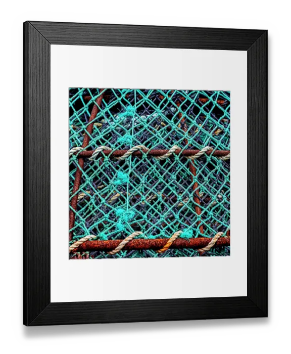 Framed Print : Quebec, Sept-Iles, Canada. Fishing nets