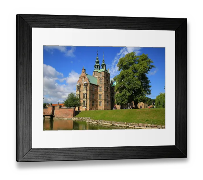 Framed Print : Copenhagen, Denmark. Rosenborg Castle and moat