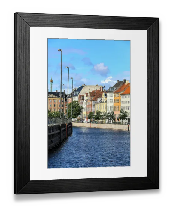 Framed Print : Copenhagen, Denmark. Copenhagen's canals, historic houses Framed Print : Copenhagen, Denmark. Copenhagen's canals, historic houses