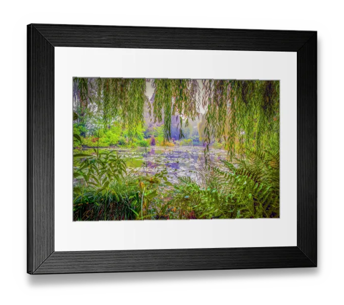 Framed Print : Giverny, France. Landscape view of Claude Monet's famous Japanese water garden
