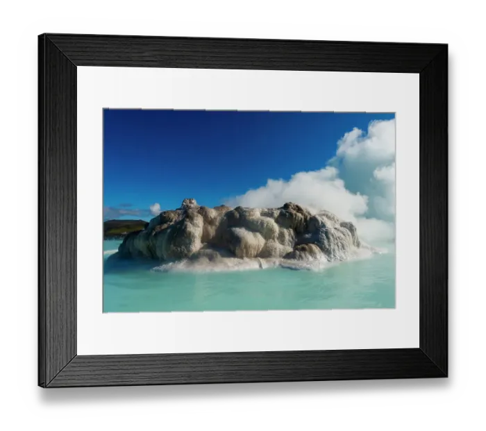 Framed Print : Reykjavik, Iceland. Geothermal view of basaltic salts at The Blue Lagoon in Reykjavik, Iceland