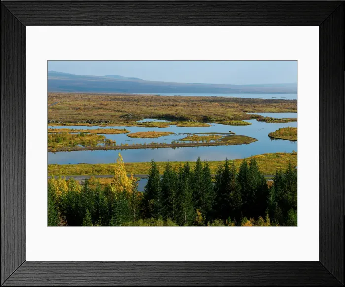 Framed Print : Thingvellir National Park, Iceland. Overlooking the meandering rivers in Thingvellir National Park