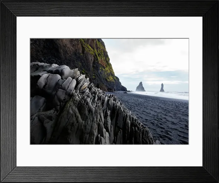 Framed Print : Reynisdrangar, Vik, Iceland. Black sand beach in the southern most village in Iceland Framed Print : Reynisdrangar, Vik, Iceland. Black sand beach in the southern most village in Iceland