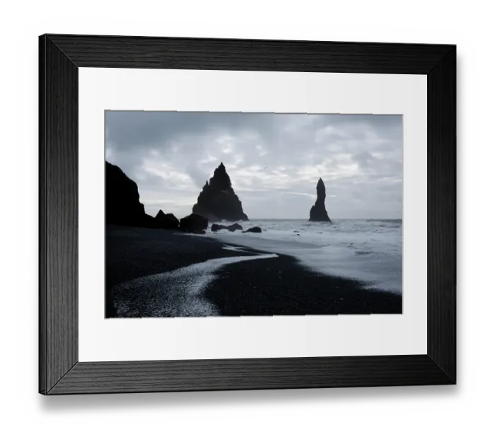 Framed Print : Reynisdrangar, Vik, Iceland. Black sand beach in the southern most village in Iceland