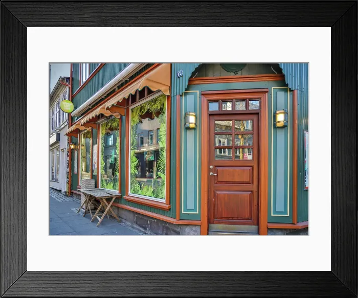 Framed Print : Iceland, Reykjavik. Storefront. (Editorial Use Only)